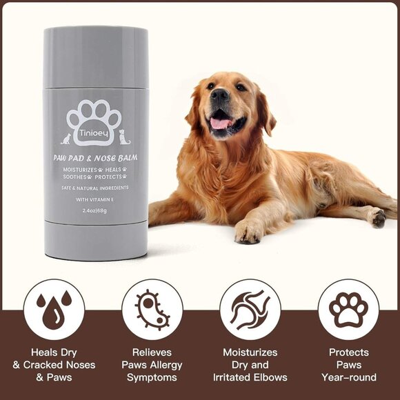 2.4oz Cat & Dog Paw Balm Stick – Natural Lick-Safe Moisturizer for Dry Paws Nose - Picture 2 of 7